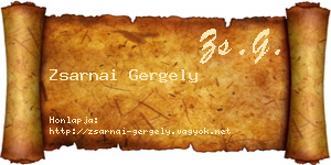 Zsarnai Gergely névjegykártya